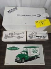 1953 Good Humor Truck, (2) Ertl banks, First gear die cast truck bid x 4