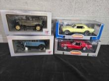 2 Motor City Classics & 2 Muscle Garage 1/18 Scale Diecast Cars