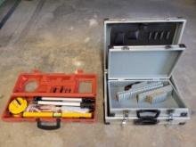 Laser level set with tripod and metal cases