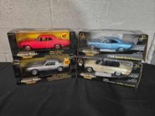 4 American Muscle Ertle Collectibles 1/18 Scale Diecast Cars