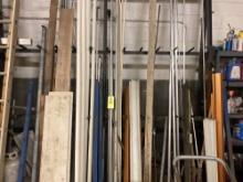 (2) Angle Iron Racks W/ Large Assortment Of Steel & Lumber