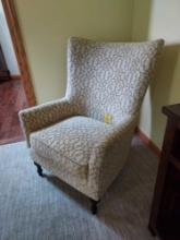 Ornate Pattern Upholstered Arm Chair