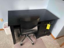 Black desk with chair