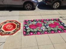 Chen Chu 100% wool octagon chinese rug, hand woven Kilem floral rug