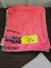 Lady's workout clothes, 3 tops, 2 bottoms, bid x 5