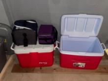 2 coolers, 2 lunch coolers