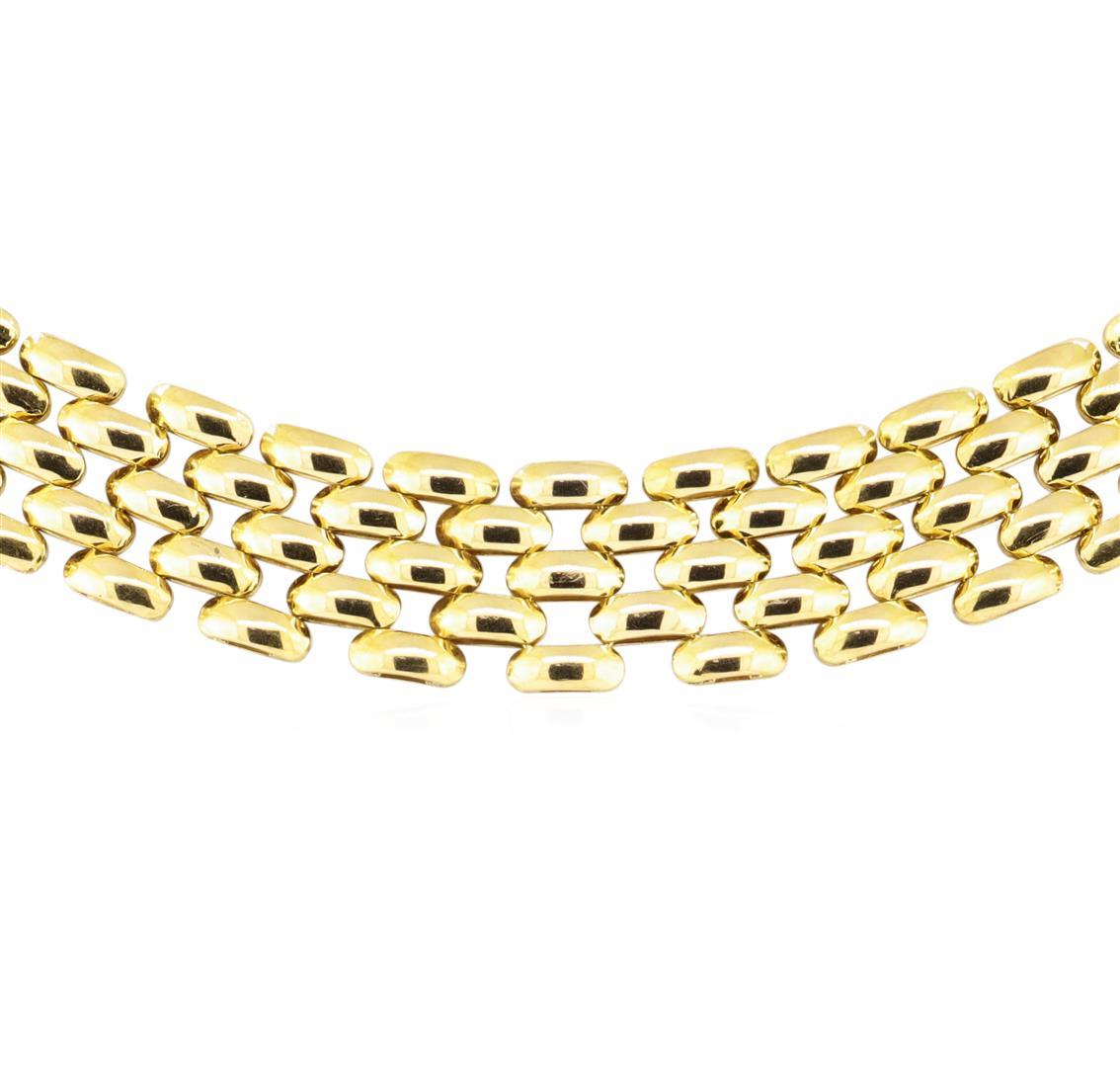 17.75 Inch Five Row Panther Link Chain - 18KT Yellow Gold