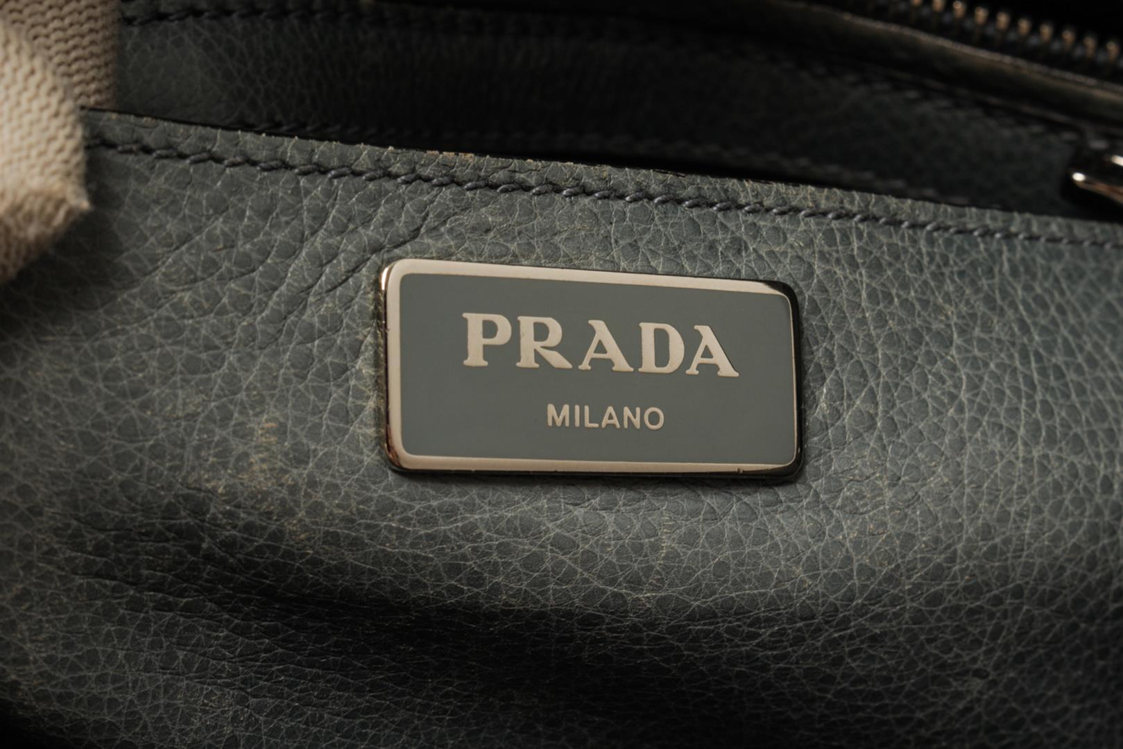 Prada Grey Leather 2way Tote Bag