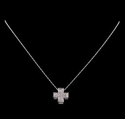 14KT White Gold 1.67 ctw Diamond Pendant With Chain