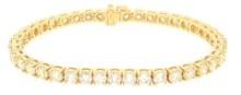 10.89 ctw Diamond Tennis Bracelet - 14KT Yellow Gold