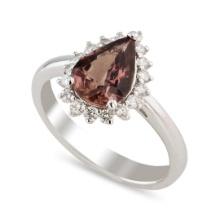 1.90 ctw Pink Sapphire and 0.31 ctw Diamond Platinum Ring (GIA CERTIFIED)