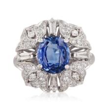 2.49 ctw Blue Sapphire and 0.69 ctw Diamond 18KT White Gold Ring