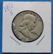 1952-S Franklin Half Silver Dollar