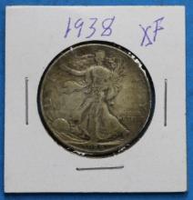 1938 Walking Liberty Silver Half Dollar Coin