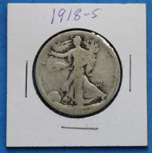 1918-S Walking Liberty Silver Half Dollar Coin