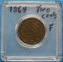 1864 Two Cents Coin Large Motto