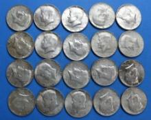 Lot of 20 40% Silver Kennedy Half Dollar Coins $10 Face Value