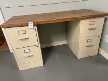 two file cabinet desk