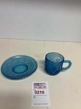 Antique blue cup and saucer