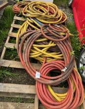 Pallet of large industrial air hoses