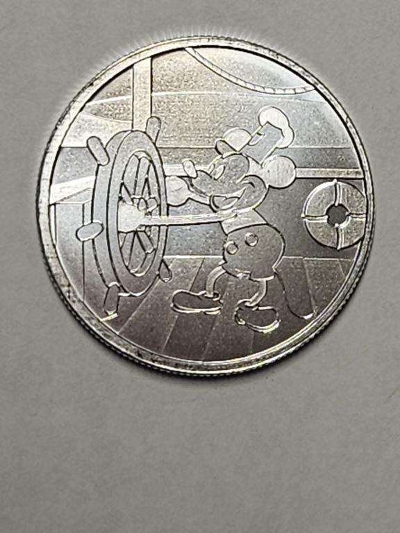 Steamboat Willie Mickey Mouse 1oz Silver Round