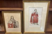 Lot Of 2 19th C. Hand Colored Lithos Of English Earl's