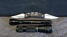 Smith & Wesson Folding Knife and 2 Flashlights