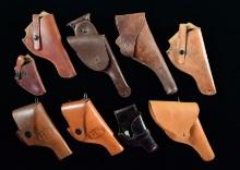 9 US 38 CAL. MILITARY REVOLVER HOLSTERS.