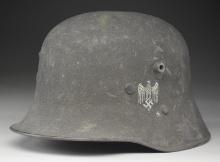 WWII GERMAN REISSUED M1916 AUSTRIAN HELMET.