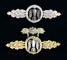 TWO WWII GERMAN SQUADRON CLASPS FOR BOMBER PILOTS.