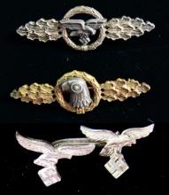 TWO WWII GERMAN LUFTWAFFE CLASPS & MORE.