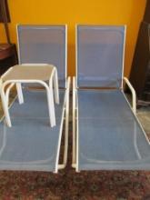 (2) Telescope Furniture Chaises & Table