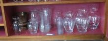 (13+) Asst. Glass & Metal Vases