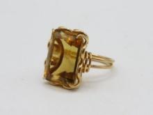 18K Rose Gold and Citrine Statement Ring