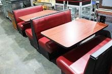 (2)4' 1-SIDED RED BOOTH BENCH (1)4' 2-SIDED RED BOOTH BENCH (2)4' TABLES