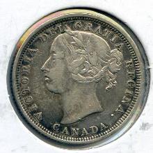 Canada 1858 silver 20 cents good VF