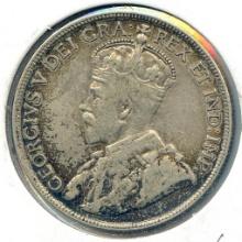 Canada 1931 silver 50 cents toned VF