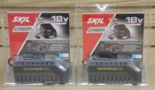 Two Skil 18V Lithium Battery Chargers