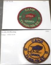 1951 and 1952 Camp Ti-Wa-Ya-EE BSA Patches