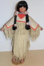 Beautiful Large Artist-Made Indigenous-Style Porcelain Doll with Stand