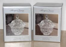 2 New in Box Always & Forever Crystal Covered Bowls