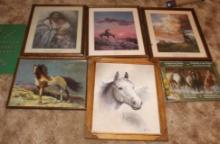 Framed Native American and Horse Art and More
