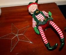Elf on the Shelf and Glass Christmas Star