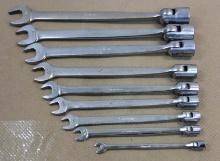 9 Pieces Snap-On Flex Head Socket Combination Wrenches