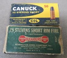 25 Stevens Short Rimfire Ammunition