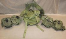 US Military Harness with Belt and Pouches and Canteen