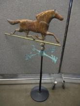Copper Horse Weathervane on Stand