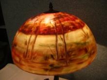 Dresser Lamp Reverse Painted Shade