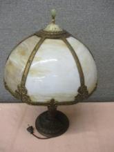 Heavy Slag Glass Lamp