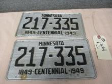 1949 Centennial License Plates